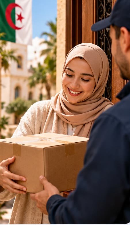 Cliente recevant un colis beauté chez elle en Algérie